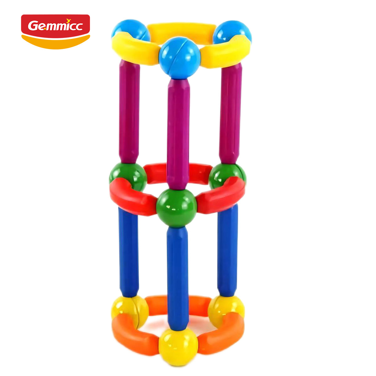 Gemmicc 64pcs Magnetic Sticks and Balls