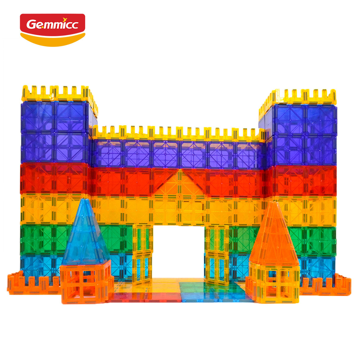 Gemmicc 60pcs Magnetic Tiles Set In Neutral Packing