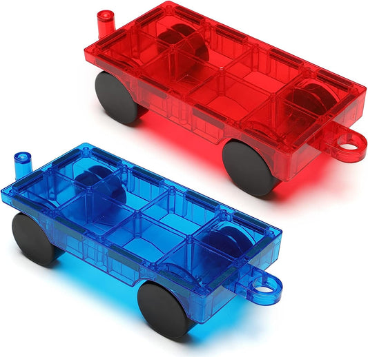 Gemmicc 2 PCS Magnetic Car Set,Magnet Construction Vehicle,Magnet Car Truck Compatible with Magnetic Tiles,STEM Educational Toys for Boys and Girls…