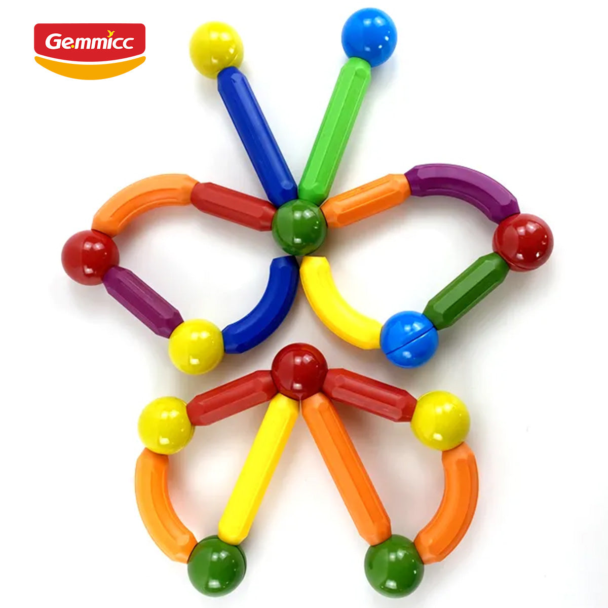 Gemmicc 36pcs Magnetic Sticks and Balls