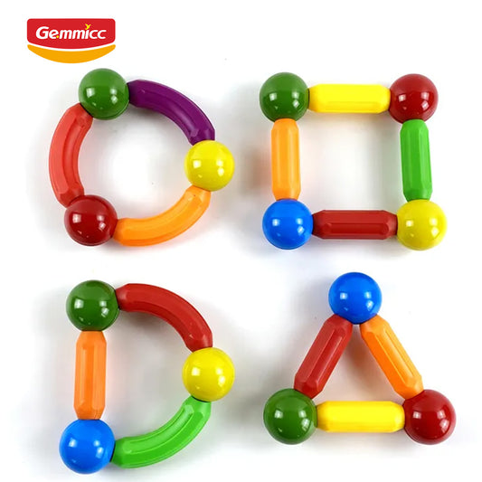 Gemmicc 64pcs Magnetic Sticks and Balls