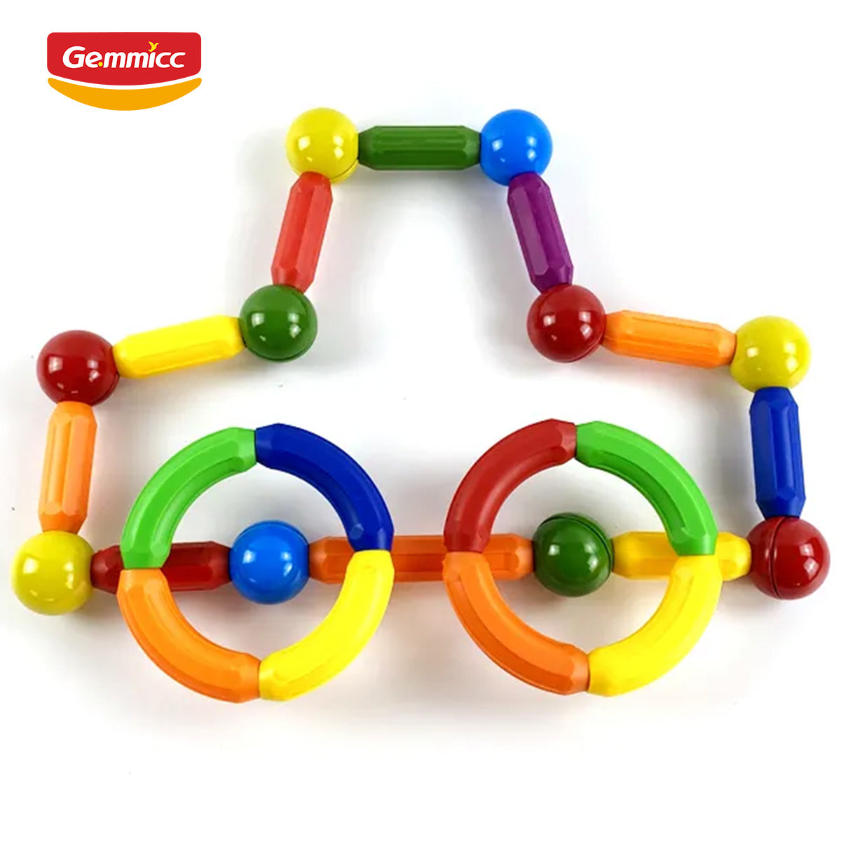 Gemmicc 64pcs Magnetic Sticks and Balls
