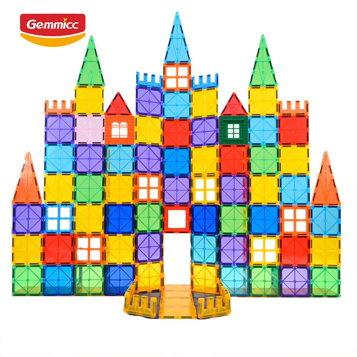 Gemmicc 100pcs Magnetic Tiles Set In Neutral Packings