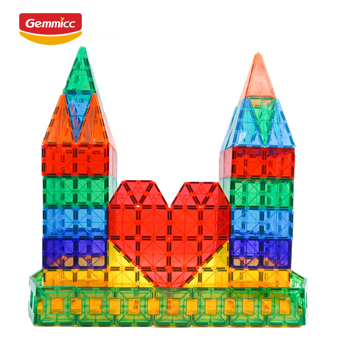 Gemmicc 120pcs Magnetic Tiles Set In Neutral Packing